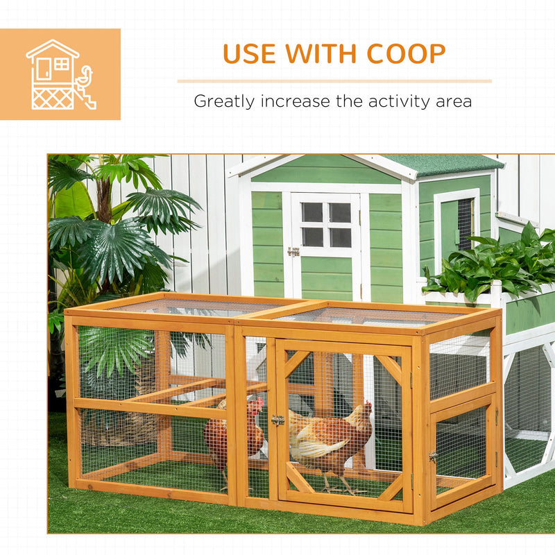 55" Wooden Chicken Coop Add-on Expansion, Mini Chicken Coop Outdoor Chicken Run Hen House with Combinable Design