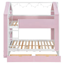 Full Size Bunk Bed with Storage Drawers & Shelves