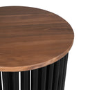 ACACIA SOLID WOOD SIDE TABLE,NATURAL & BLACK COLOR