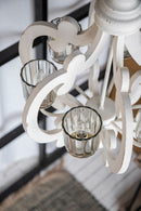 Farmhouse Chandelier, 6 Light Wood Chandelier Pendant Light Fixture With Adjustable Chain For Dining Room Living Room Entryway, Bulb Not Included by HouseOfZazla