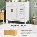 36-Inch White Modern Bathroom Vanity with Ceramic Sink