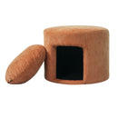 Orange Pet Friendly Ottoman with Removable Pet Cushion and Hidden Pet Nook by HouseOfZazla