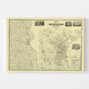 Vintage Map of Milwaukee County, Wisconsin 1858