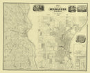 Vintage Map of Milwaukee County, Wisconsin 1858