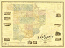 Vintage Map of Sauk County, Wisconsin 1859