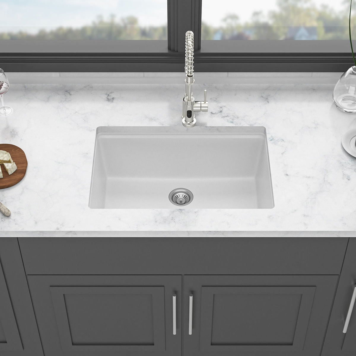 Quartz Kitchen Sink, Composite Workstation, Undermount, photo 6 of 16