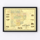 Vintage Map of Sauk County, Wisconsin 1859