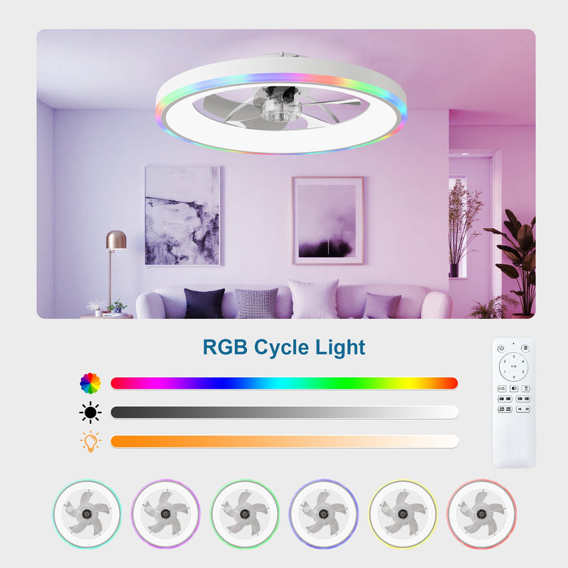 23.6" Modern RGB Ceiling Fan with Lights, photo 5 of 10