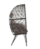 Aeven Patio Lounge Chair, Light Gray Fabric & Black Wicker