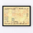Vintage Map of Clinton County, Iowa 1865