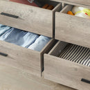 Wood Dresser with 7 Drawers, Wooden Storage Closet for Bedroom, Solid Clothes Cabinet with Sturdy Steel Frame, 48.58"Wx15.75"Dx31.22"H, 48 inch, Rustic Grey