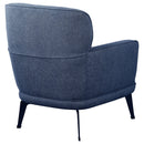 Andrea Upholstered Crescent Arm Accent Chair Blue
