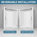 Frameless Single Sliding Soft Close Shower Door, 5 / 16" Clear Nano Coated Tempered Glass And 304 Stainless Steel Handle - Matte Black by HouseOfZazla