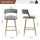 Counter Height Bar Stools With Powder Coating Base And Footrest (Set of 2) - by Unique Piece Furniture