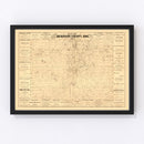 Vintage Map of Dickinson County, Iowa 1883