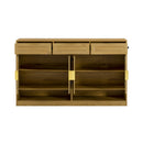 U-Style Farmhouse Sideboard with 3 Drawers & 4 Doors