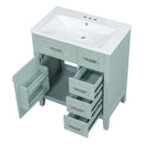 30" Bathroom Vanity with Sink Combo, Green Bathroom Cabinet with Drawers, Solid Frame and MDF Board