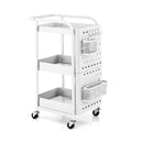3-Tier Utility Storage Cart with DIY Pegboard Baskets