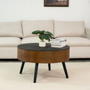 Round Coffee Table With Storage Function For Living Rooms by HouseOfZazla