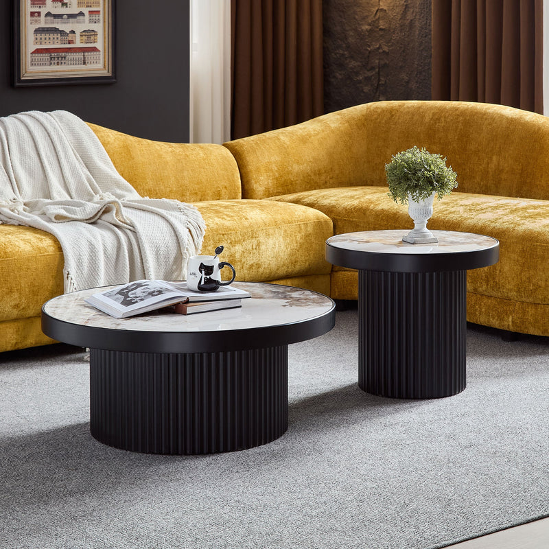 Set of 2 Coffee Tables with Sintered Stone Tabletops, photo 3 of 10