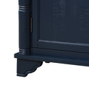 40" Console Table with Storage Shelf, Retro Entryway Table with Adjustable Storage Shelf, Sofa Couch Table for Hallway, Entry Way, Living Room, Foyer, Navy Blue and Brown Top