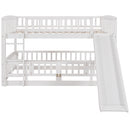 Low Bunk Bed With Slide, Fence And Ladder by Unique Piece Furniture