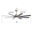 Ceiling Fan With Dimmable LED Light, 8 Blades, Reversible DC Motor, Remote Control by HouseOfZazla