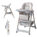 Adjustable Baby High Chair 0-6 Years, Portable Infant Feeding Seat With Safety Belt, Silent Lockable Wheels by HouseOfZazla