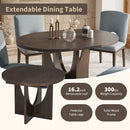 Topmax - 5 Piece Modern Extendable Round Dining Table Set With Removable Leaf For Small Places by HouseOfZazla