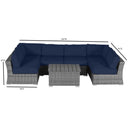 Wicker Sectional Sofa With Cushions And Table by Unique Piece Furniture