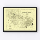 Vintage Map of Pierce County, Washington 1890
