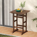 30 Inch Square Bar Table Dining Table with Slatted Tabletop for Poolside by LJGDeals
