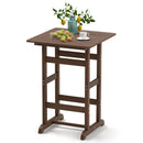30 Inch Square Bar Table Dining Table with Slatted Tabletop for Poolside by LJGDeals