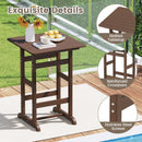 30 Inch Square Bar Table Dining Table with Slatted Tabletop for Poolside by LJGDeals