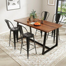 Set of 4 Bar Height Chairs Stackable Metal Bar Stools with Removable Backrest by LJGDeals