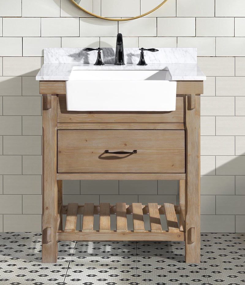 Marina 30" Bathroom Vanity Weathered Fir Finish