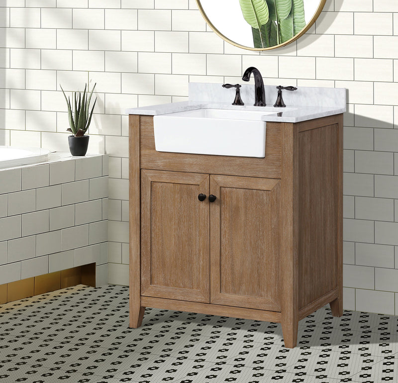 Sally 30" Bathroom Vanity Ash Brown Finish