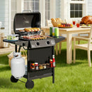 30 000 BTU Outdoor Burner Propane Gas Grill on Wheels-Black by DirectDeals