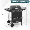 30 000 BTU Outdoor Burner Propane Gas Grill on Wheels-Black by DirectDeals