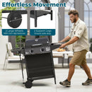 30 000 BTU Outdoor Burner Propane Gas Grill on Wheels-Black by DirectDeals