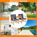 3-in-1 Acacia Wood Loveseat with Separable Coffee Table by LJGDeals