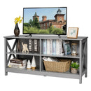Wooden TV Stand Entertainment for TVs up to 55 Inch with X-Shaped Frame by LJGDeals