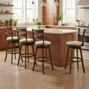 30.5 Inch Swivel Barstools with Backrest & Upholstered Seat by LJGDeals