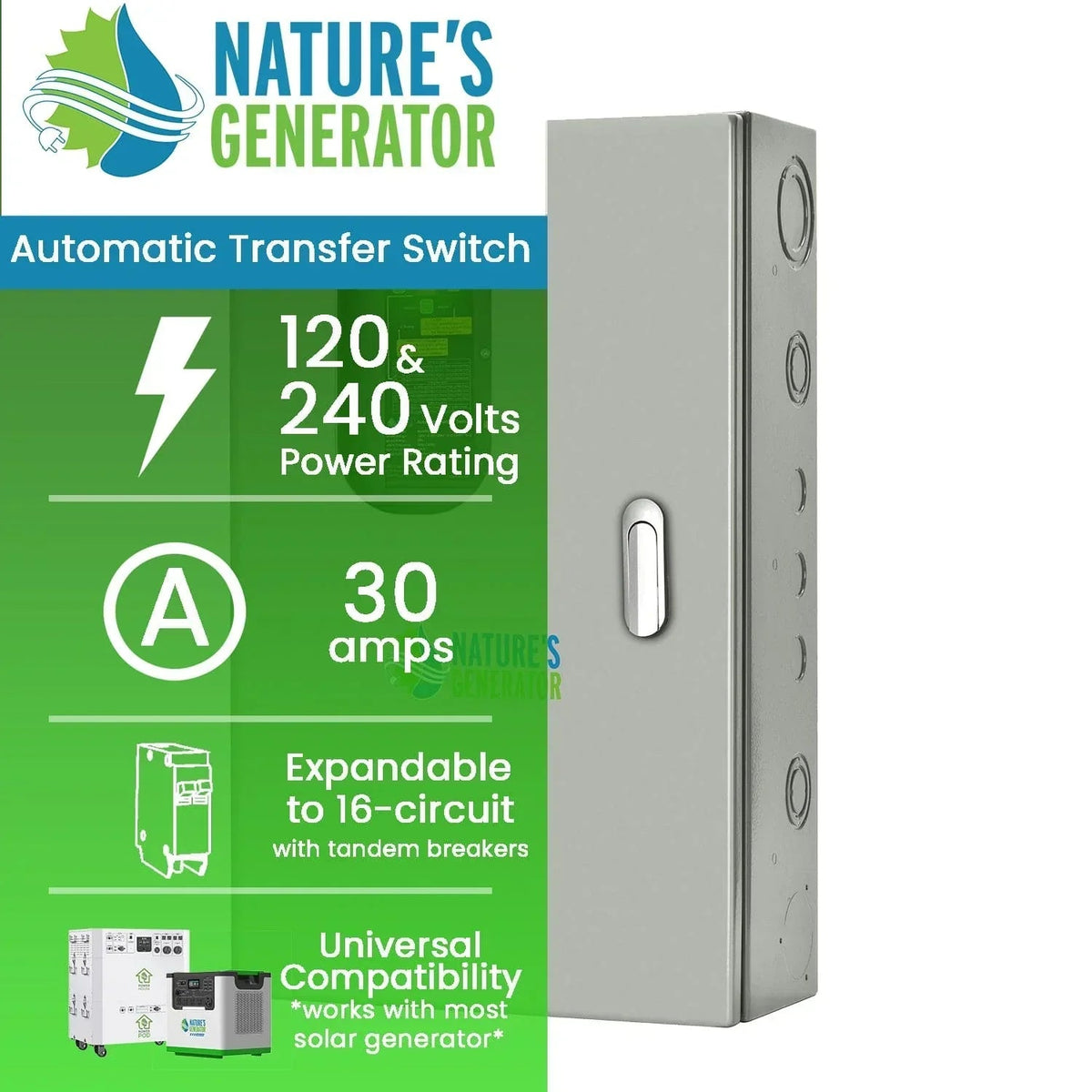 Nature's Generator 30A Automatic Generator Transfer Switch, photo 2 of 11