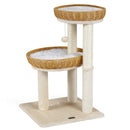 30-Inch Cat Tower with 2 Rattan Cat Baskets for Indoor Kittens by LJGDeals