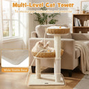 30-Inch Cat Tower with 2 Rattan Cat Baskets for Indoor Kittens by LJGDeals