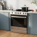 30 Inch Freestanding and Slide-in Kitchen Stove with 4 Burners Ceramic Cooktop-Silver by LJGDeals