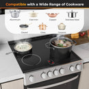 30 Inch Freestanding and Slide-in Kitchen Stove with 4 Burners Ceramic Cooktop-Silver