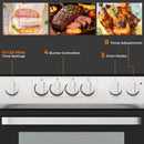 30 Inch Freestanding and Slide-in Kitchen Stove with 4 Burners Ceramic Cooktop-Silver