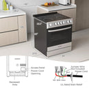 30 Inch Freestanding and Slide-in Kitchen Stove with 4 Burners Ceramic Cooktop-Silver by LJGDeals